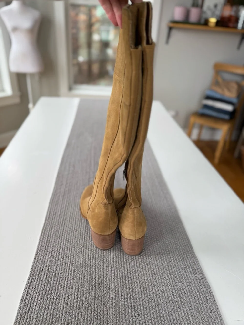 Marc Fisher Tan Suede Over the Knee Tall Boots Size 8.5 Wide Calf